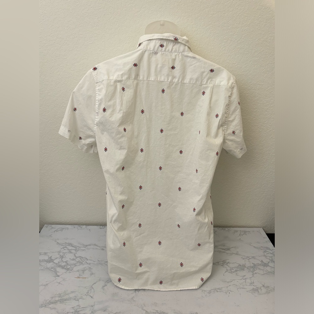 Aeropostale Button Down Men's Shirt L White Short Sleeve Casual  100% Cotton​​ - Picture 3 of 5